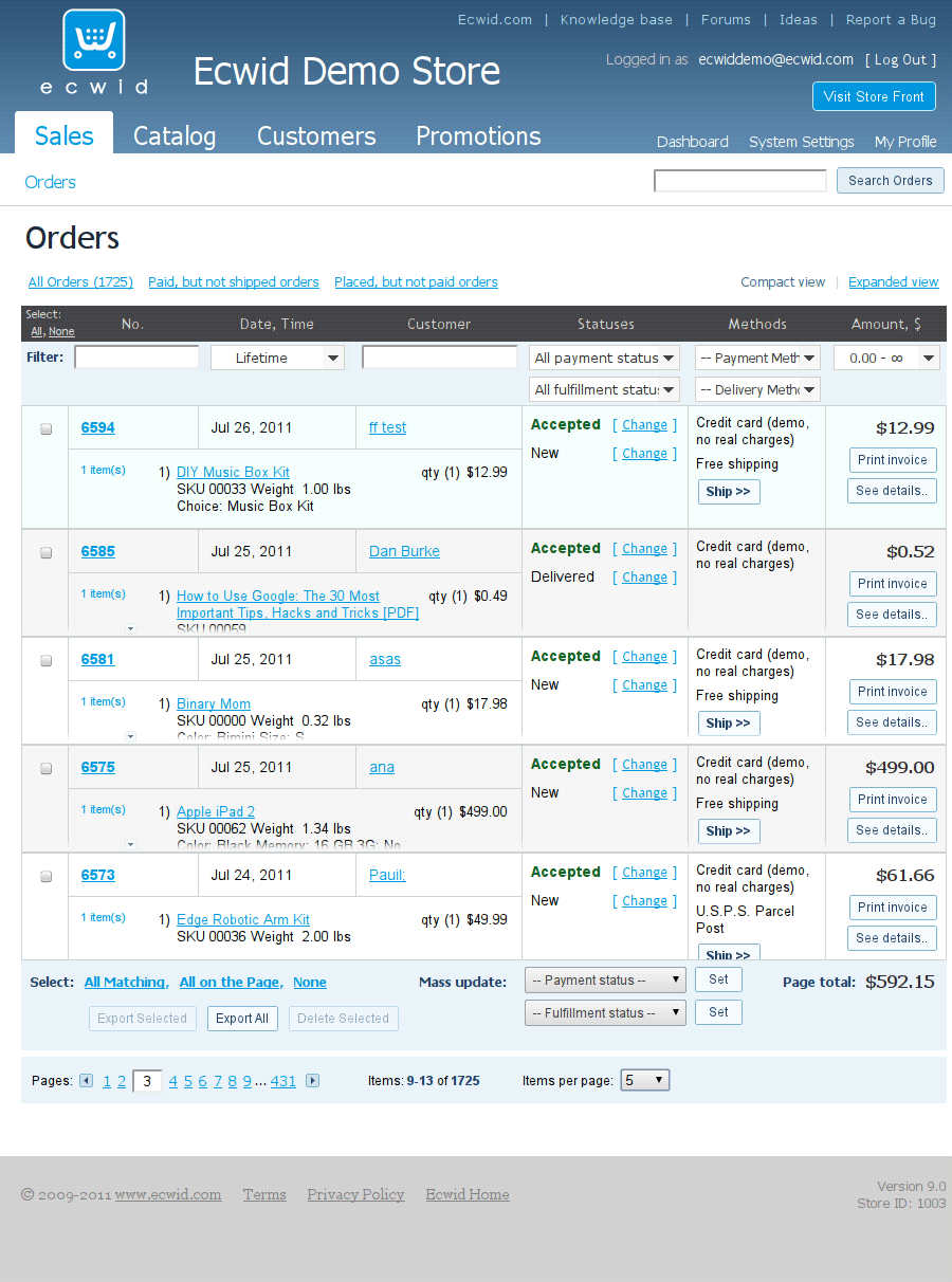 Orders